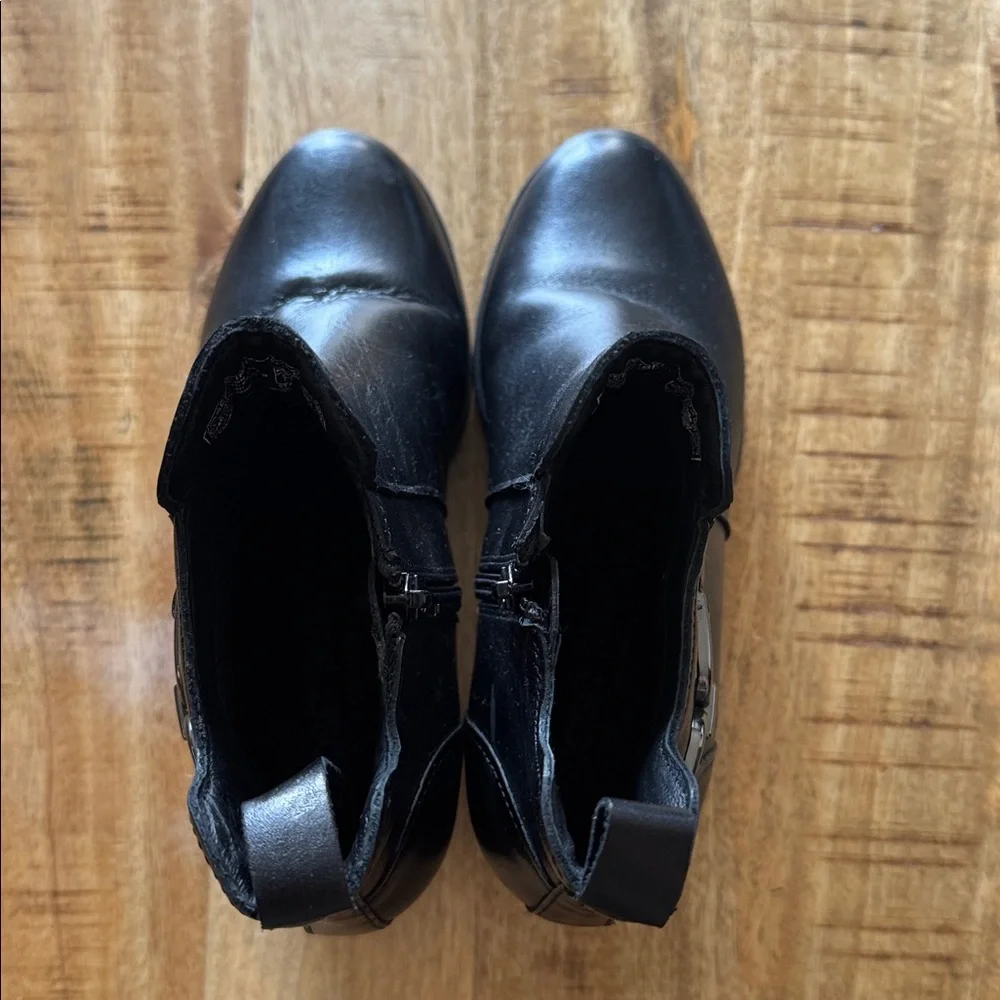 Josef Seibel Gloria 04 Black Leather Ankle Boots booties heel Buckle NEW EU 36